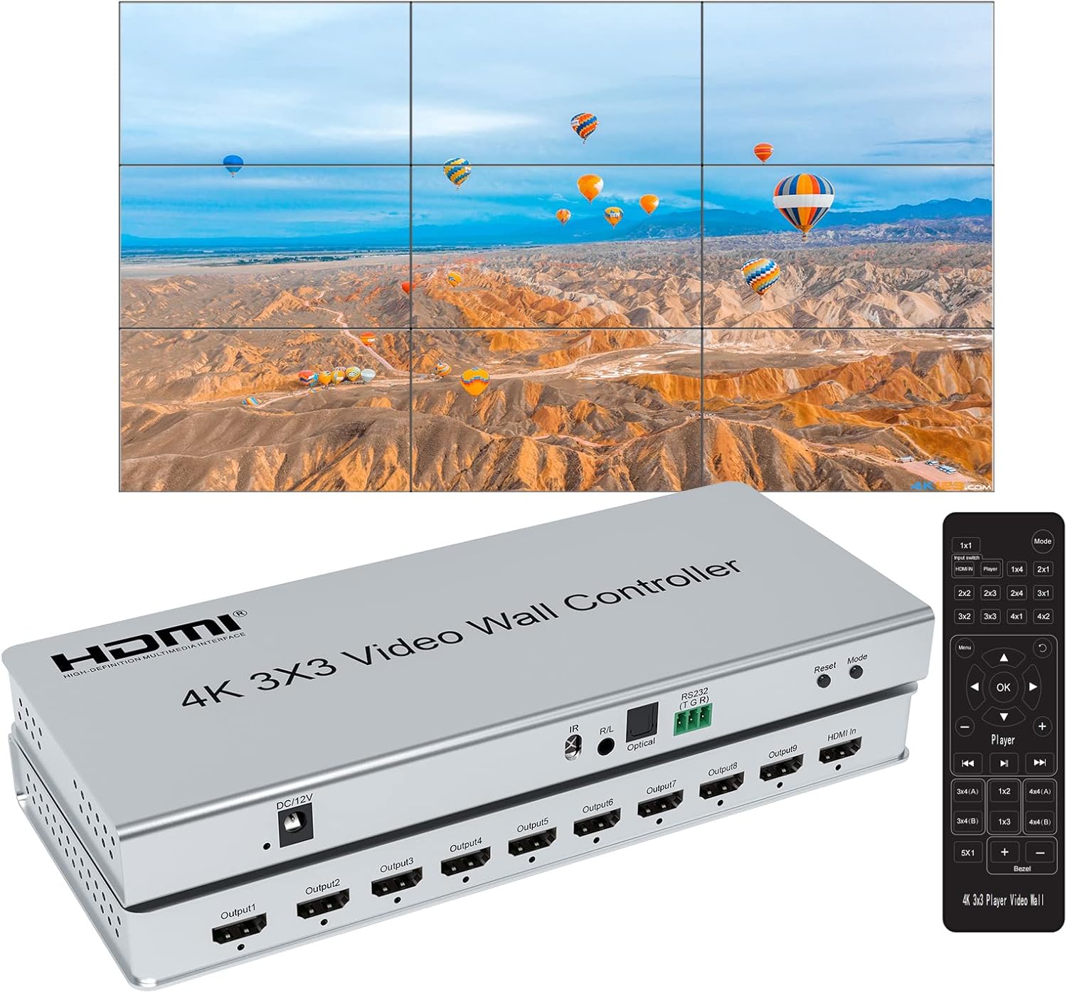 Home Cinema Video Processor - 4K 3x3 HDMIビデオウォールコントローラー HDMI TVウォールプロセッサー 2x3
