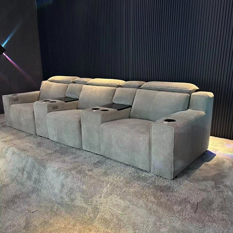 Home Cinema High End - 最新の高級映画館ソファ電動リクライニングカウチスマートコンソール、ホームリビングルーム、映画鑑賞室、寝室用シアター家具