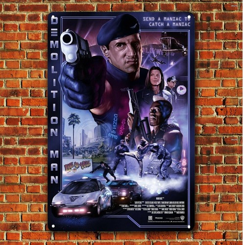 Home Cinema Decor - デモリションマン映画メタルポスター壁装飾ブリキ看板 (サイズ20x30cm、8