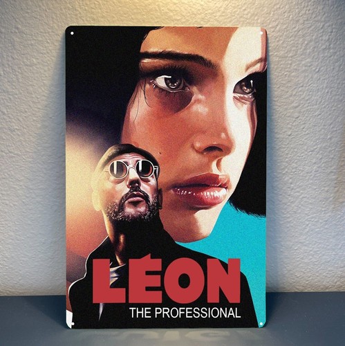 Home Cinema Decor - Y1、レオン・ザ・プロフェッショナル ジャン・レノ映画メタルポスター ブリキ看板 20x30cm -アルミニウム