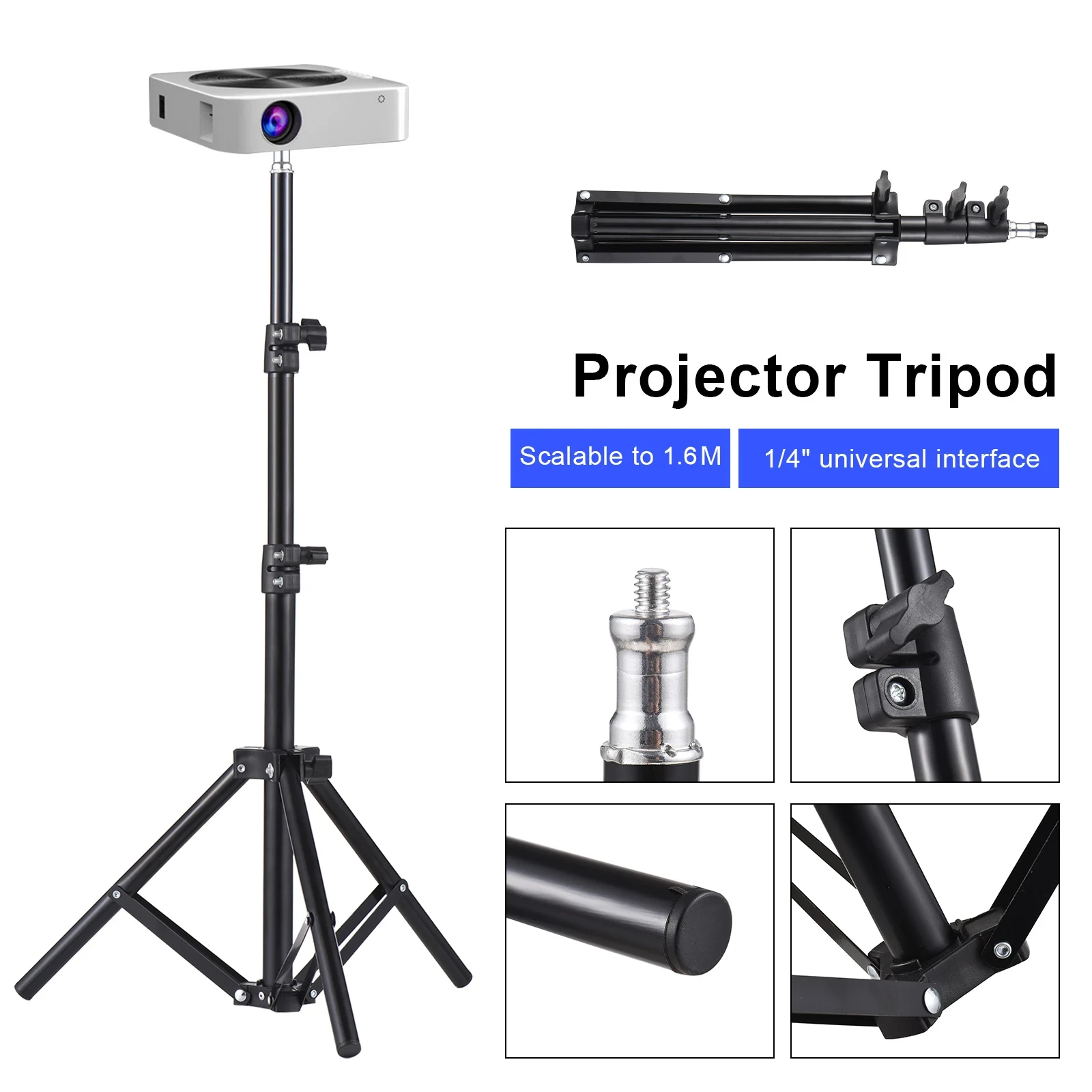 Projector Tripod Stand - ユニバーサルプロジェクター三脚スタンド伸縮式プロジェクターブラケットアルミニウム合金ポータブルホルダーLCDプロジェクト用の高さ調節可能