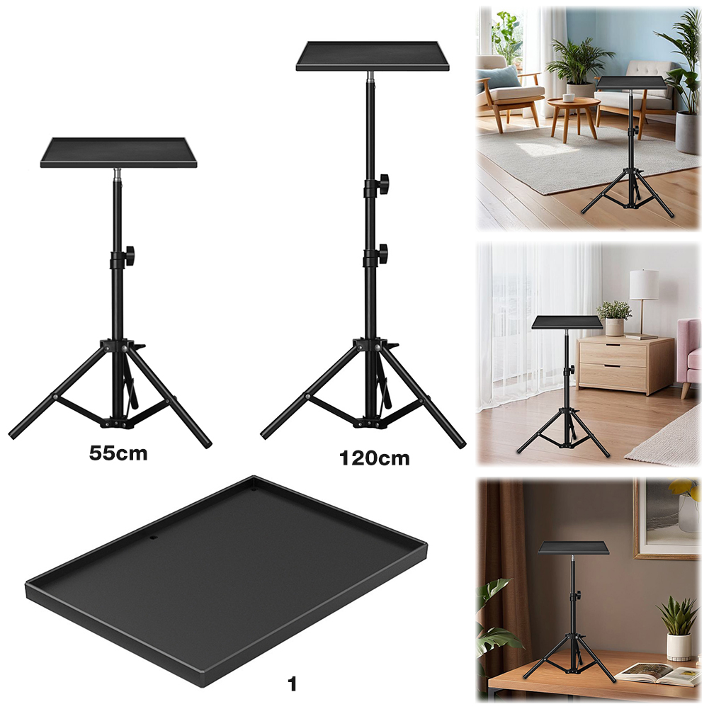 Projector Tripod Stand - ユニバーサルラップトッププロジェクター三脚スタンド 1/4 インチネジ三脚トレイ高さ調節可能な DJ 機器ホルダープロジェクターモニター用