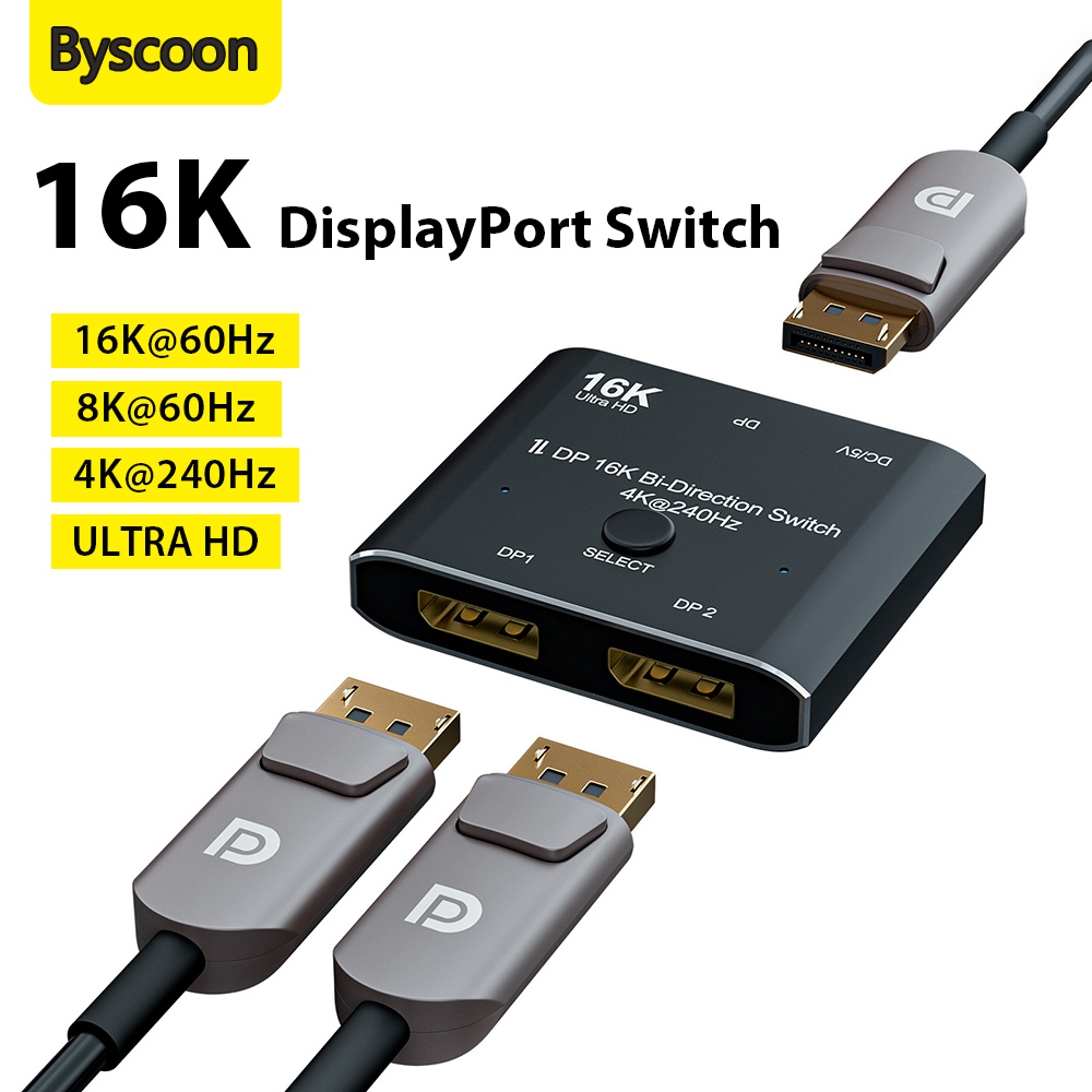 Home Cinema Projector 4K - DisplayPort スイッチ 16K 双方向 DP 2.0