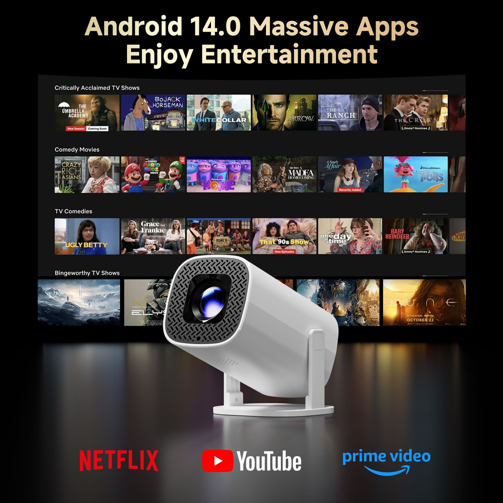 HONGTOP P30PRO スマートミニプロジェクター A - Home Cinema Setup のレビューと価格