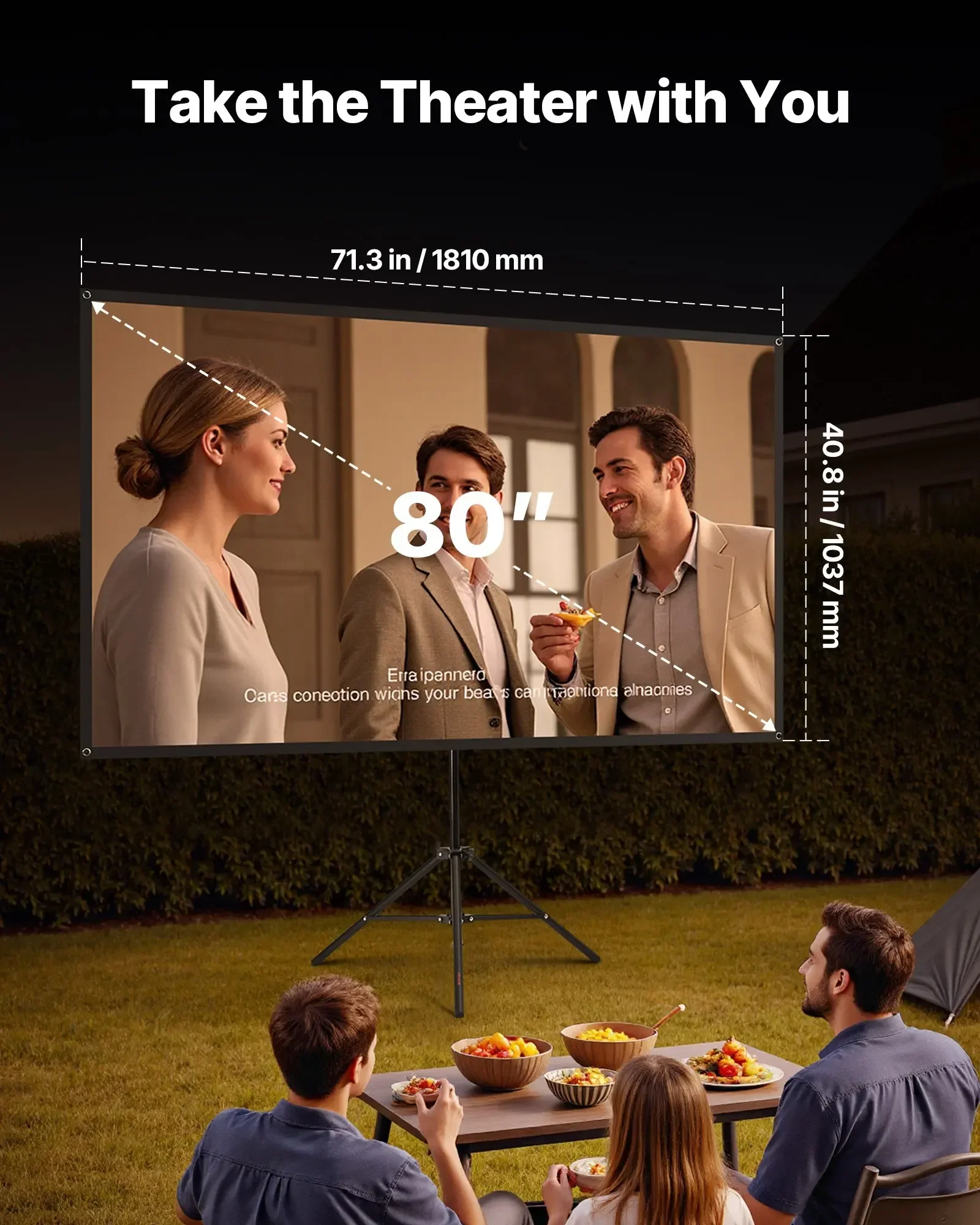 三脚式プロジェクタースクリーン スタンド付き 80インチ 1 - Projector Tripod Stand のレビューと価格