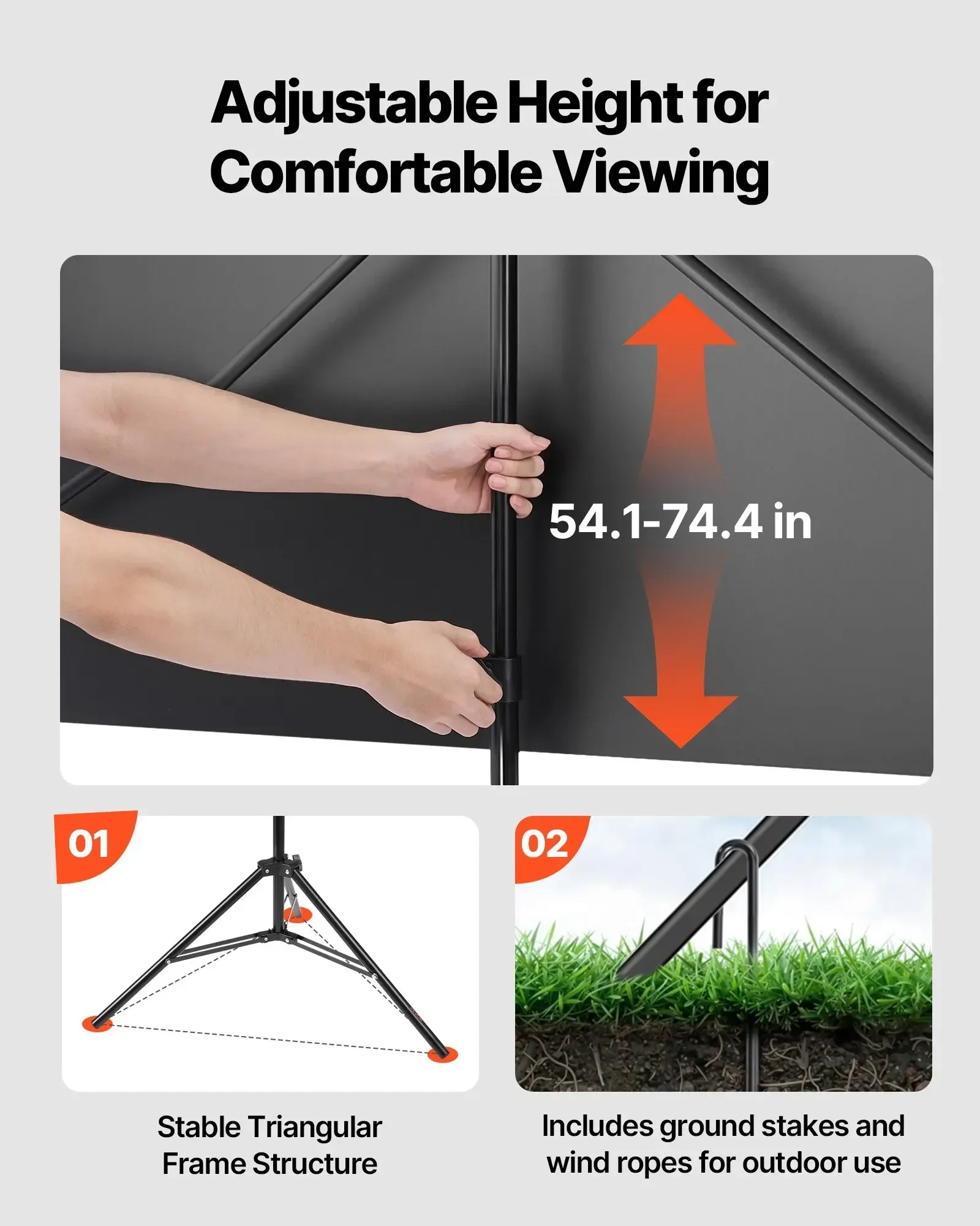 三脚式プロジェクタースクリーン スタンド付き 80インチ 1 - Projector Tripod Stand のレビューと価格