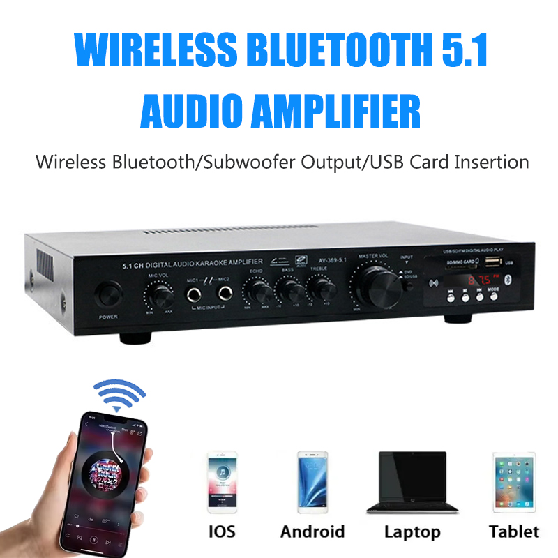 ハイパワーアンプ AV-369BT 6チャンネル Bluet - Home Cinema Onkyo 5.1 のレビューと価格
