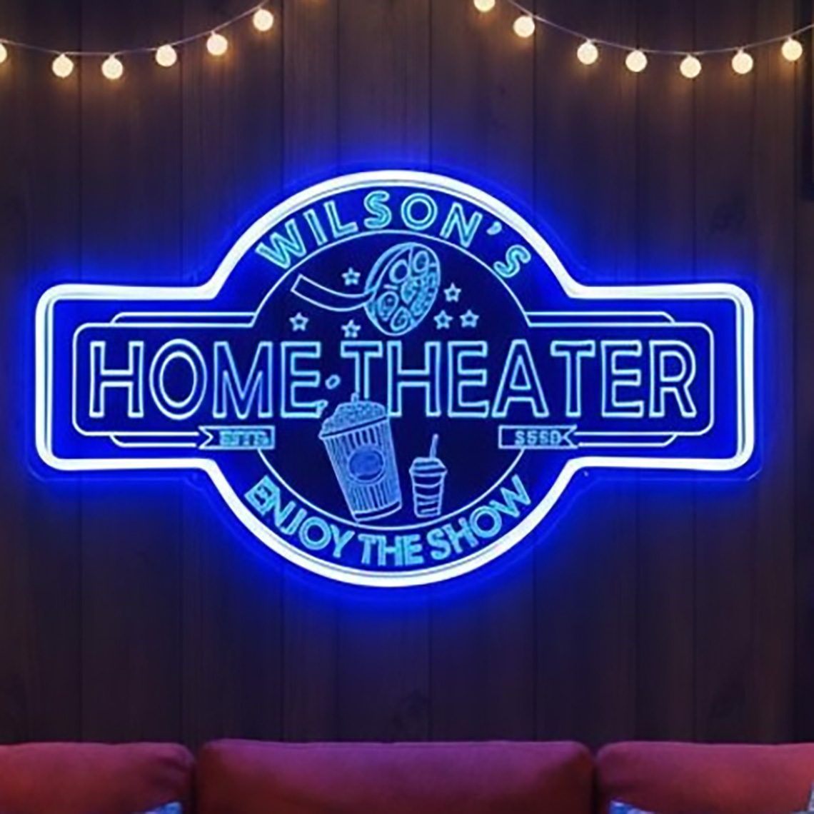 カスタムホームシアターネオンサイン、パーソナライズされた映画 - Home Cinema Decor のレビューと価格