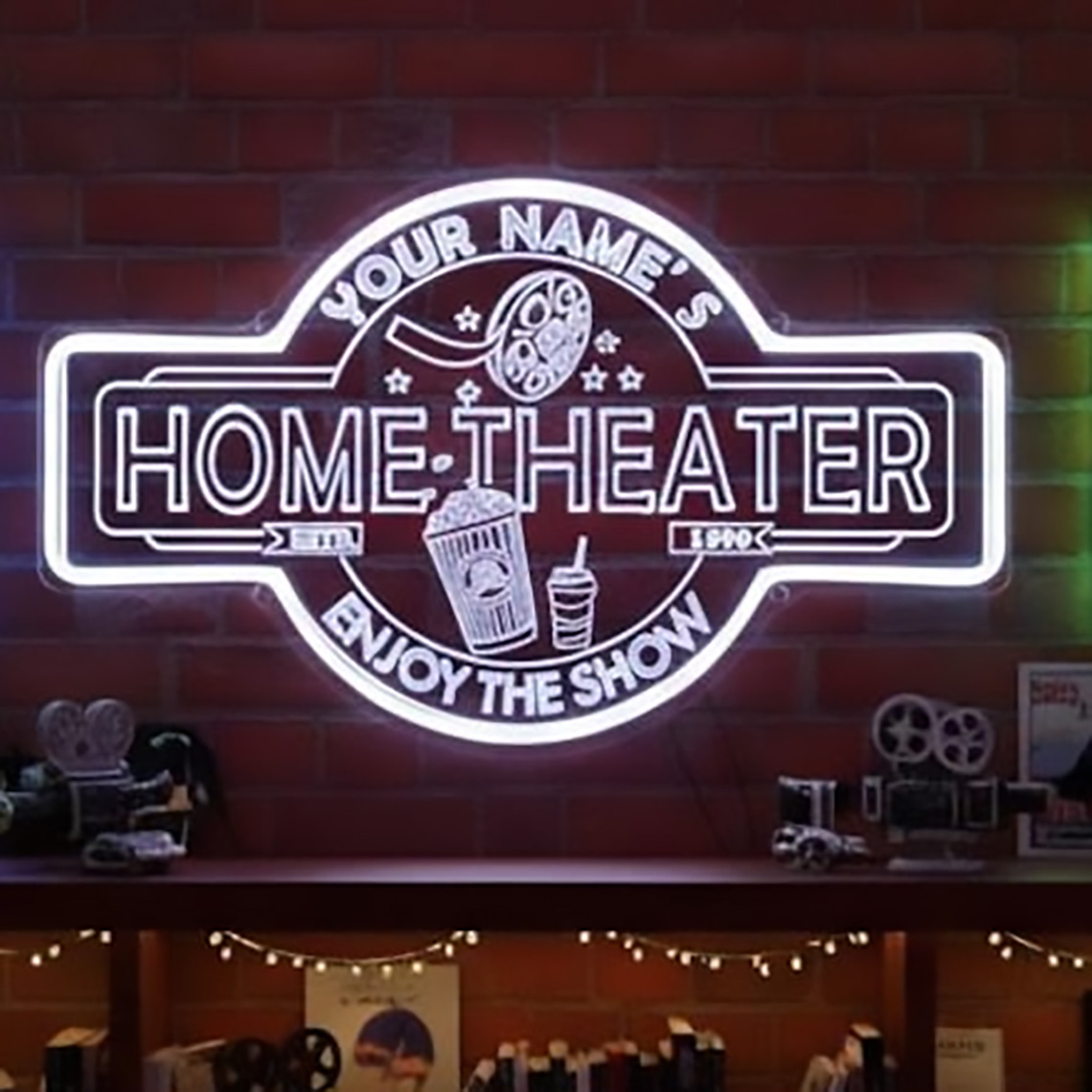 カスタムホームシアターネオンサイン、パーソナライズされた映画 - Home Cinema Decor のレビューと価格