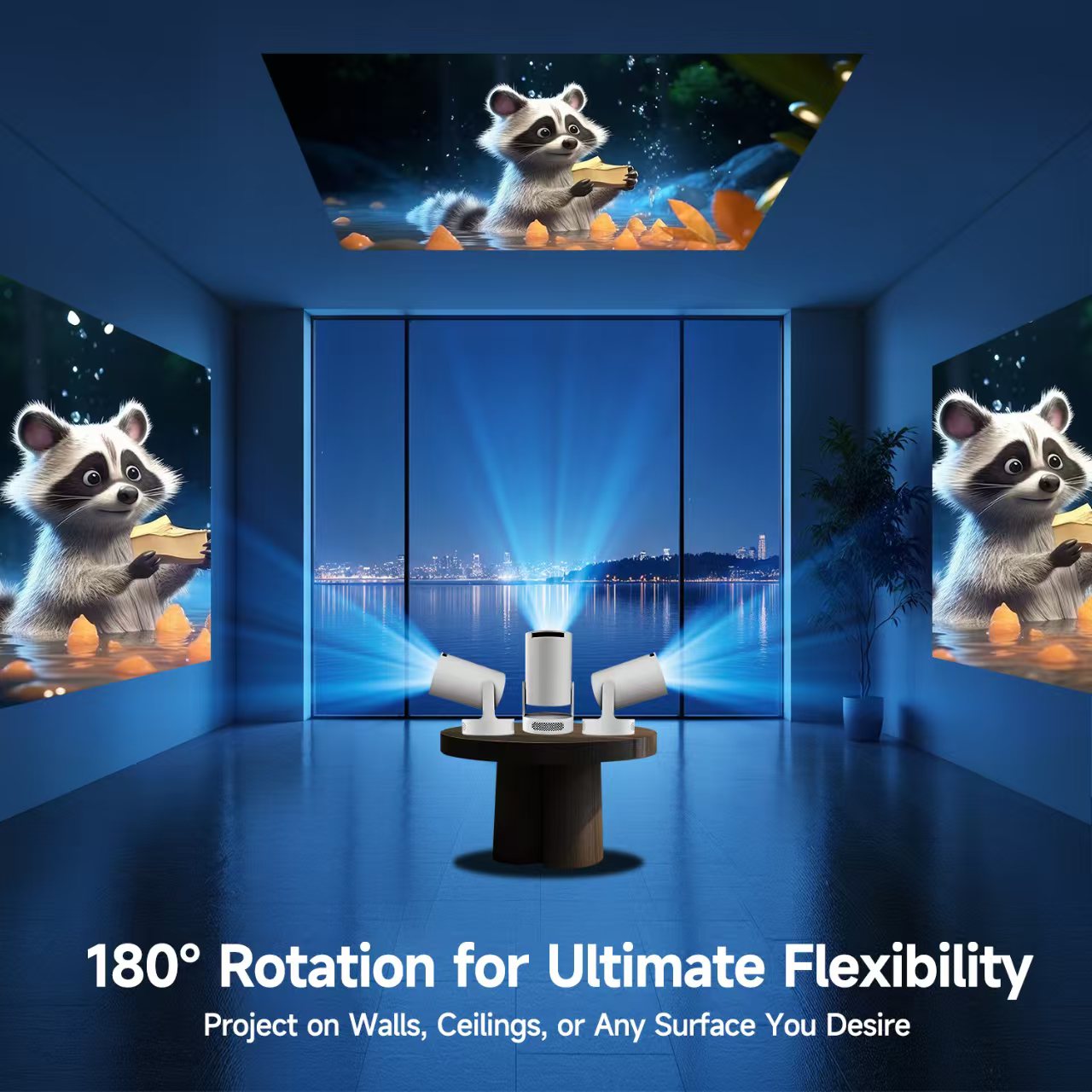 ミニHY300ポータブルプロジェクター Android 11 - Home Cinema Setup のレビューと価格