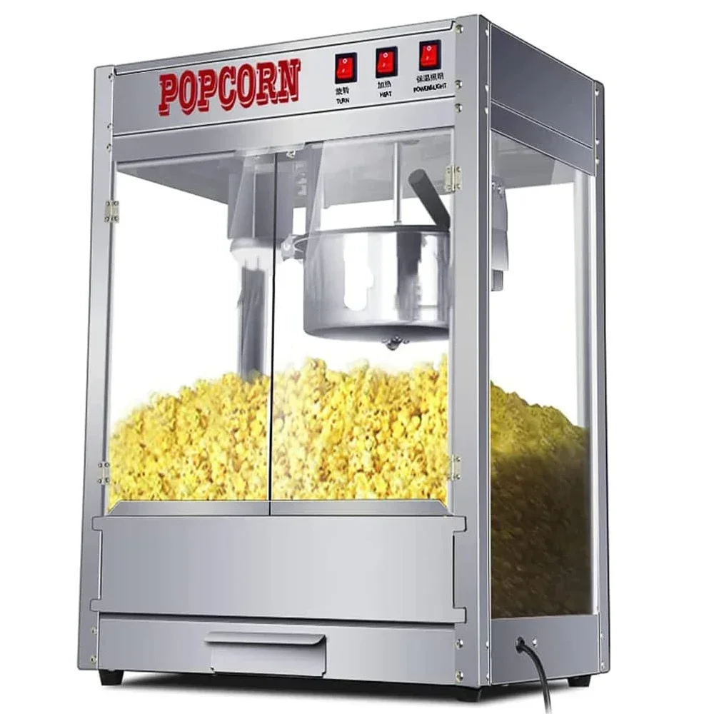 ステンレス製モバイル1400ワットポップコーンマシン 電動ポ - Popcorn Machine Home のレビューと価格